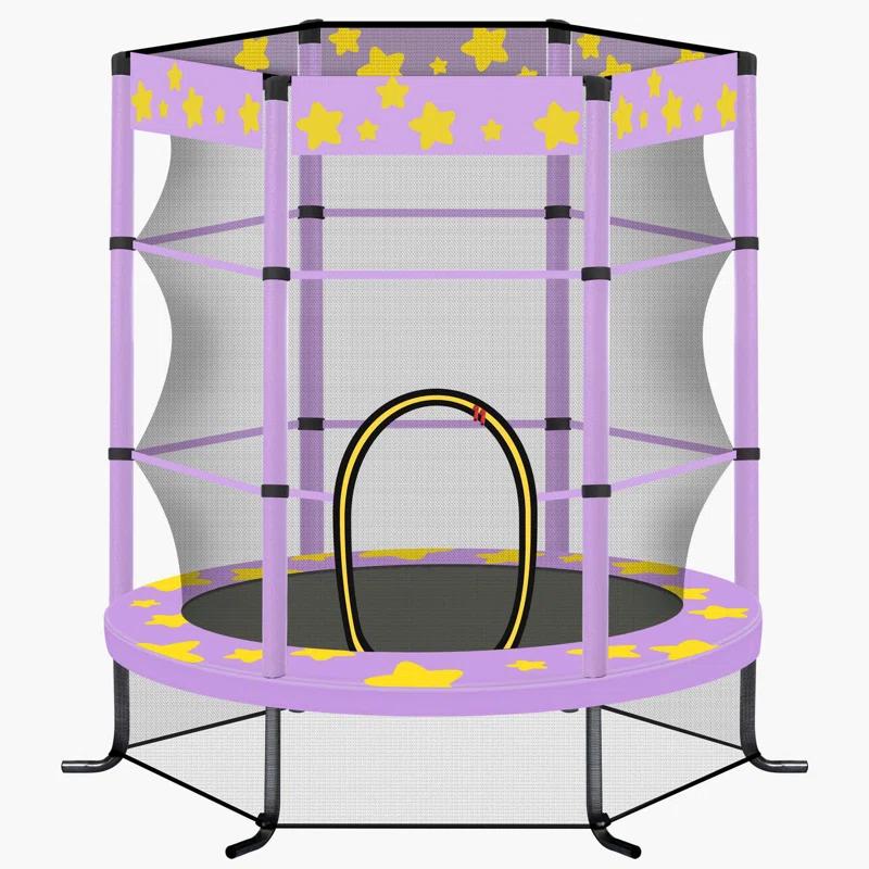 wendeway 55 Inch Kids Trampoline With Safety Enclosure Net | Wayfair