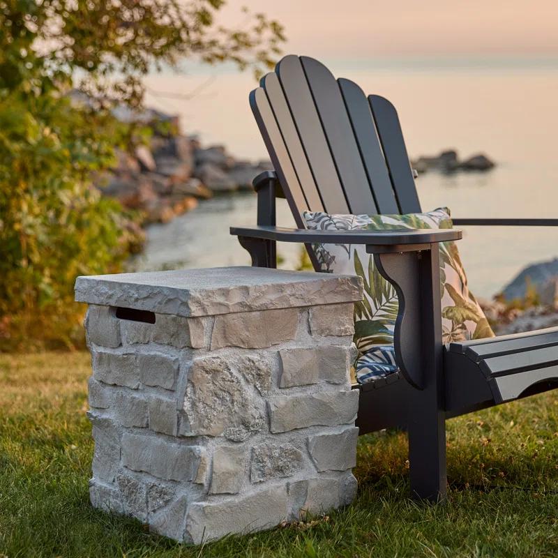 Real Flame Scottsdale Stone Propane Tank Cover And Side Table In Beige By Real Flame