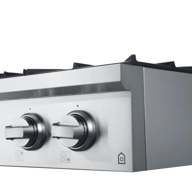 Ancona Ancona 48" Black Gas 8 Burner Cooktop AN-2162