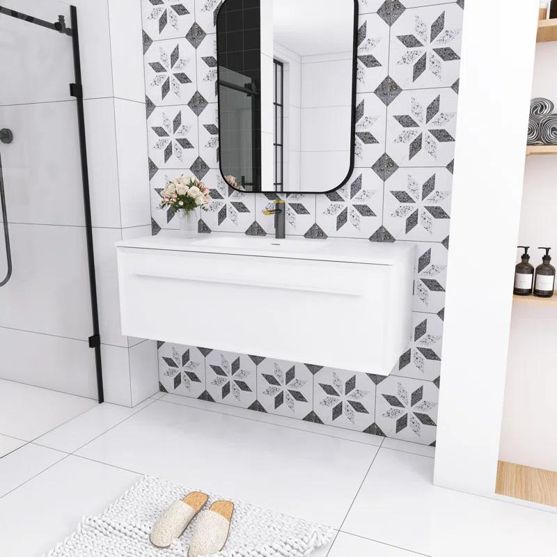 Staykiwi 48'' Single Bathroom Vanity with Solid Surface Top