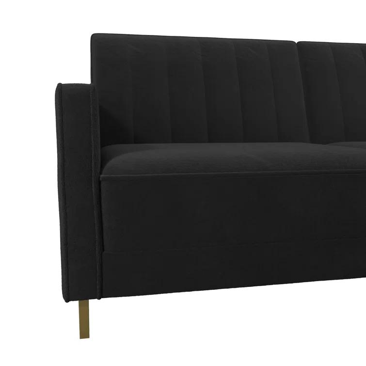Novogratz Skylar Full / Double 77'' Velvet Tufted Convertible Sofa
