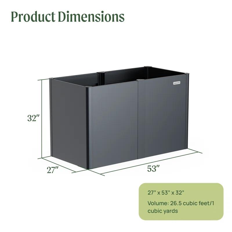 Vego Garden Modern 32" Tall Metal Outdoor Long Planter Box