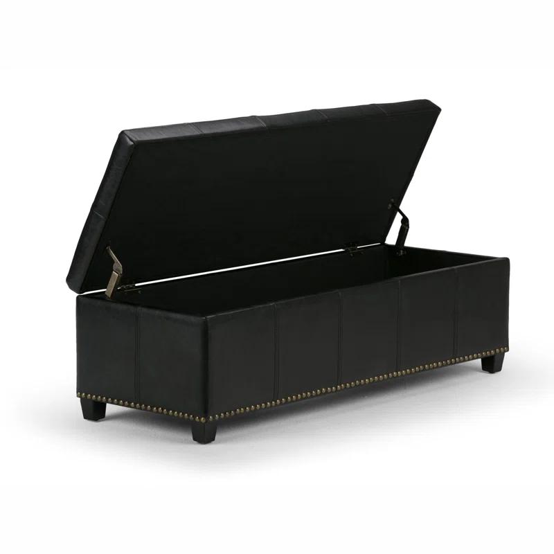 Simpli Home Kingsley Upholstered Ottoman