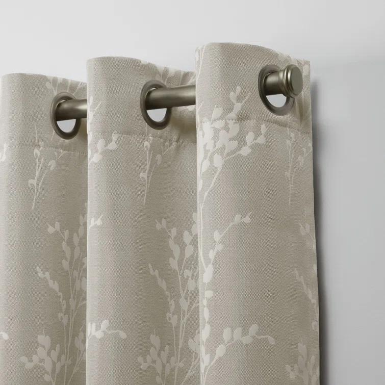 Nicole Miller Nicole Miller Turion Floral Room Darkening Blackout Grommet Top Curtain Panel Pair (Set of 2)