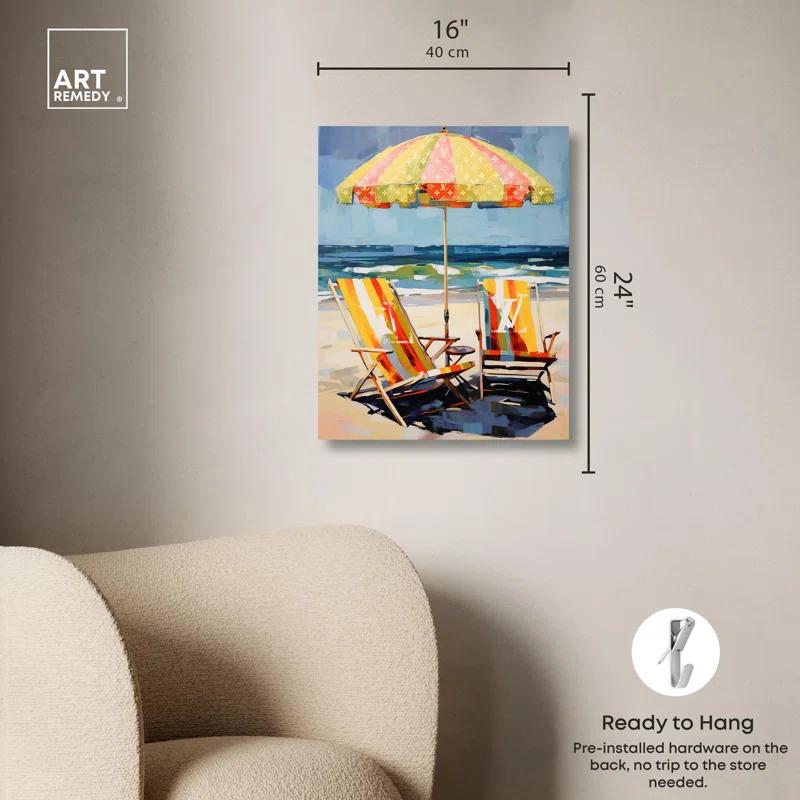Art Remedy Glam Partners at the Beach Canvas Glam Coastal Wall Art by Art Remedy