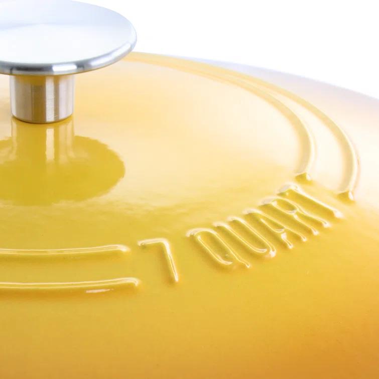 Martha Stewart Martha Stewart 7 Quart Enameled Cast Iron Dutch Oven With Lid In Yellow Ombre