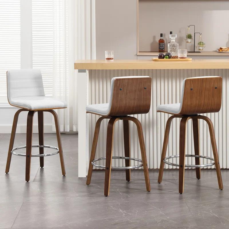 Corrigan Studio® Upholstered Swivel Stool (Set of 2)