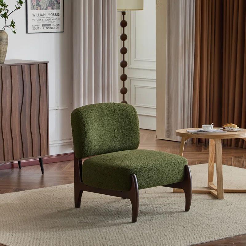 NFusion Kalel 25.5" Modern Boucle Accent Chair With Solid Wood Frame