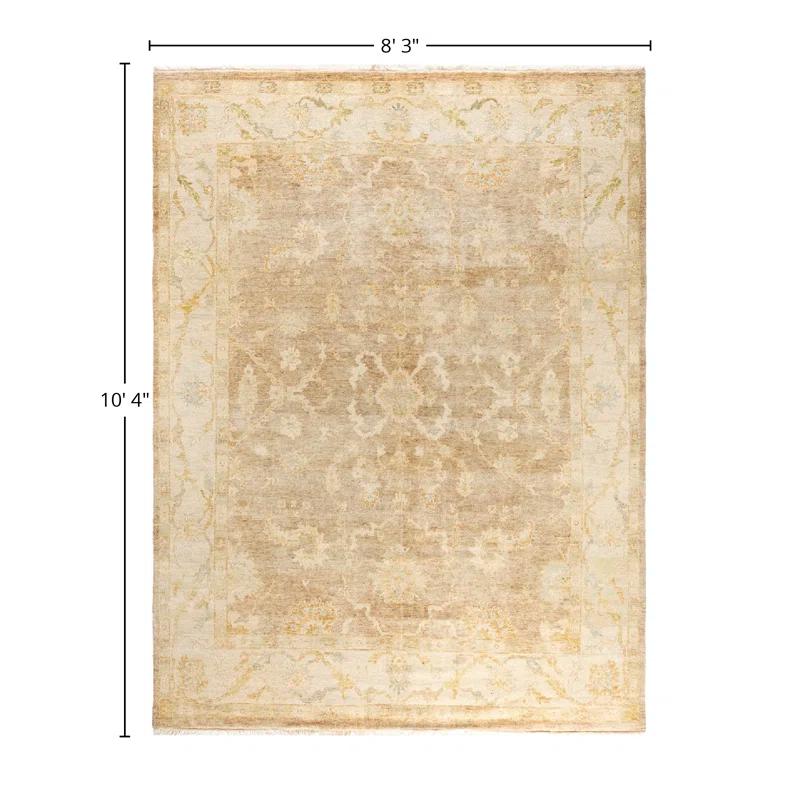 Oushak One-of-a-Kind Hand-Knotted Area Rug - Beige, 8' 3" x 10' 4"