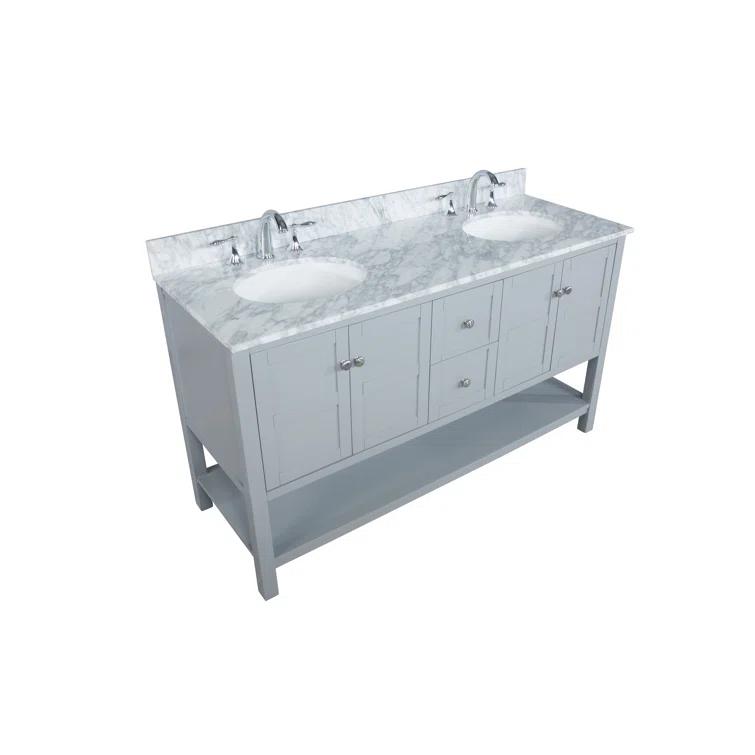 Lark Manor™ Amyra Hoefer 60" Double Bathroom Vanity Set