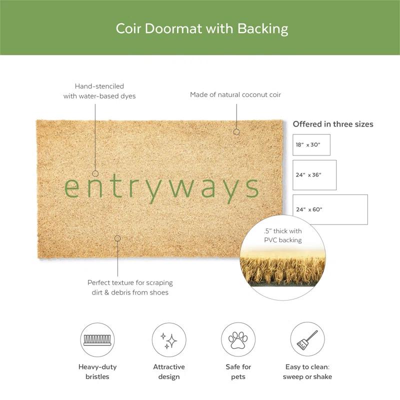 Entryways Bold Stripes Coir Doormat