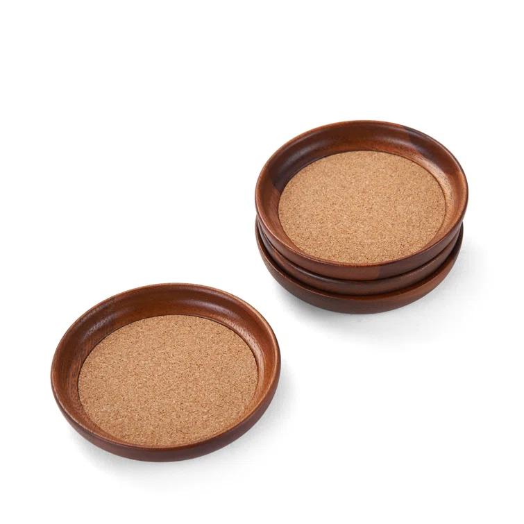 Kamenstein Kamenstein Stackable Acacia Wood and Cork Coasters (Set of 4)