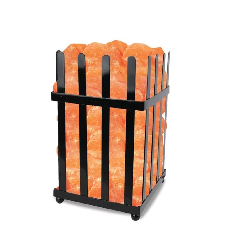 WBM LLC Himalayan Glow Picket Fence Style Metal Basket Salt Lamp- Dimmer Switch & ETL Certified Cord3