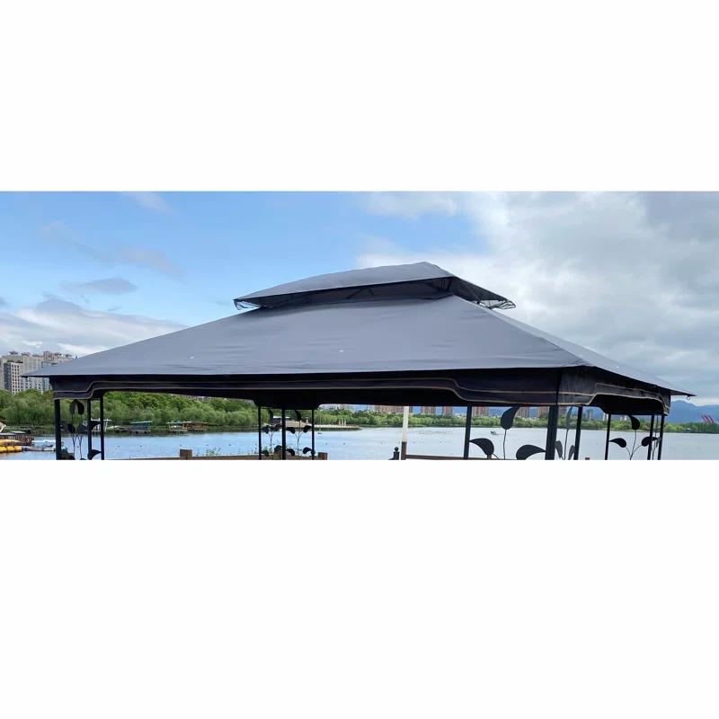 SHANRUGUOJI 13X10 Ft Patio Double Roof Gazebo Replacement Canopy Top Fabric