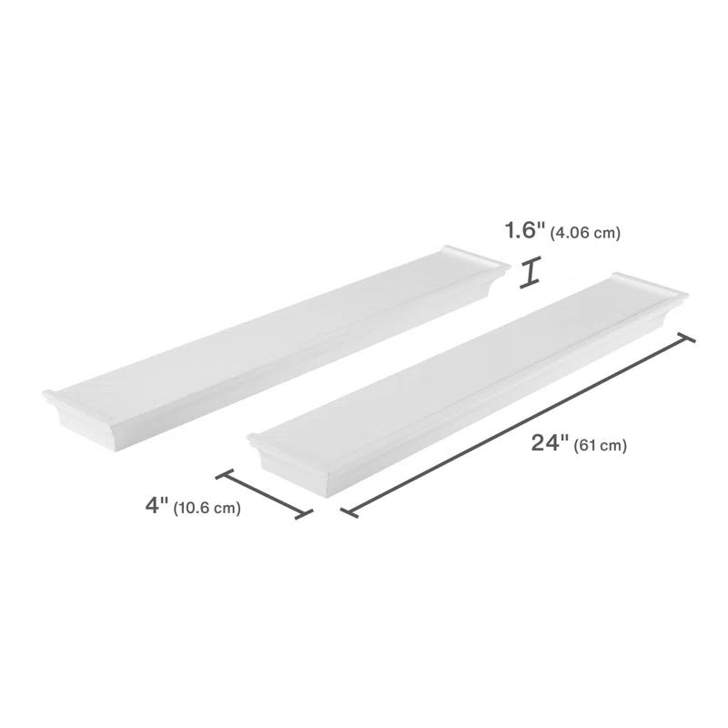 Melannco Melannco 2 Pieces Arlington Floating Wall Shelves for Bedroom, Living Room, Nursery
