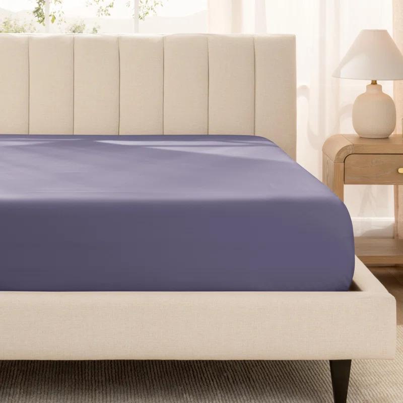 Bare Home Organic Sateen Machine Woven Fitted Sheet