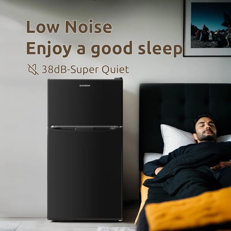 BANGSON 3.2 CU.FT, 2 Door Small Refrigerator with Freezer