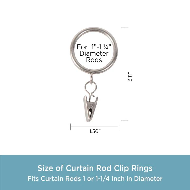 Kenney Kenney Clip Rings for 1" Diameter Curtain Rods