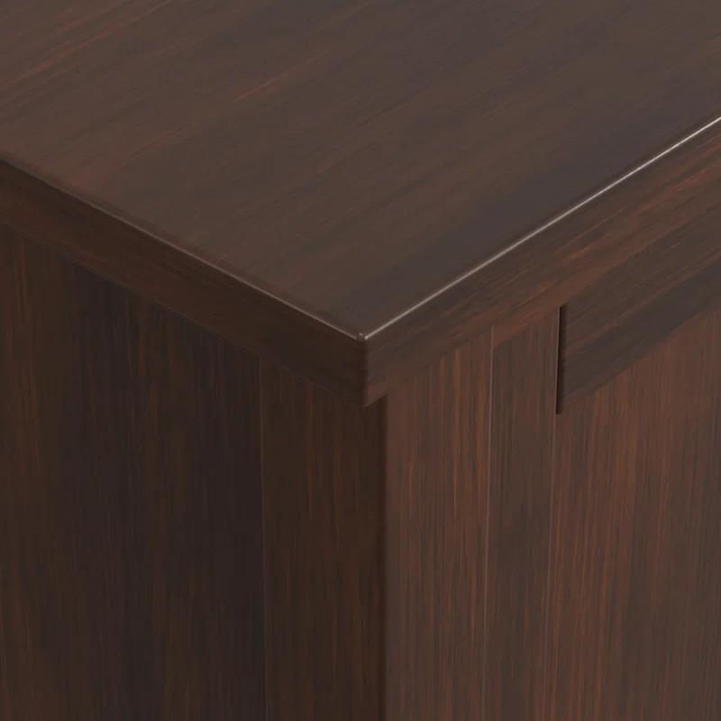 Simpli Home Warm Shaker Solid Wood TV Stand for TVs with 2 Storage Cabinets and 2 Drawers