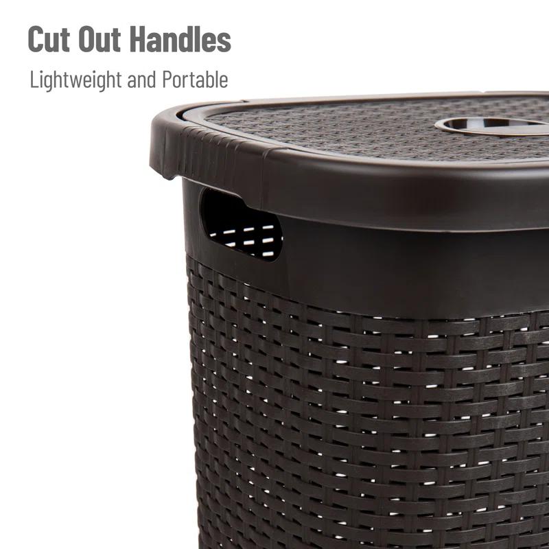 Mind Reader Mind Reader 50L Slim Laundry Hamper, Clothes Basket, Lid, Plastic