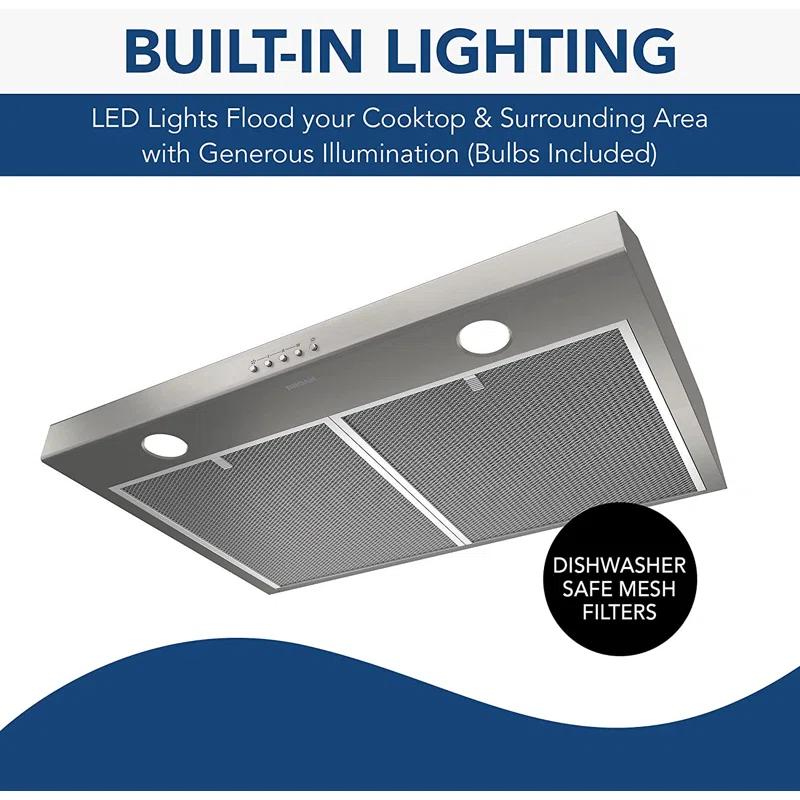 Broan NuTone 30" Stainless Steel 375 CFM Convertible Under Cabinet Range Hood