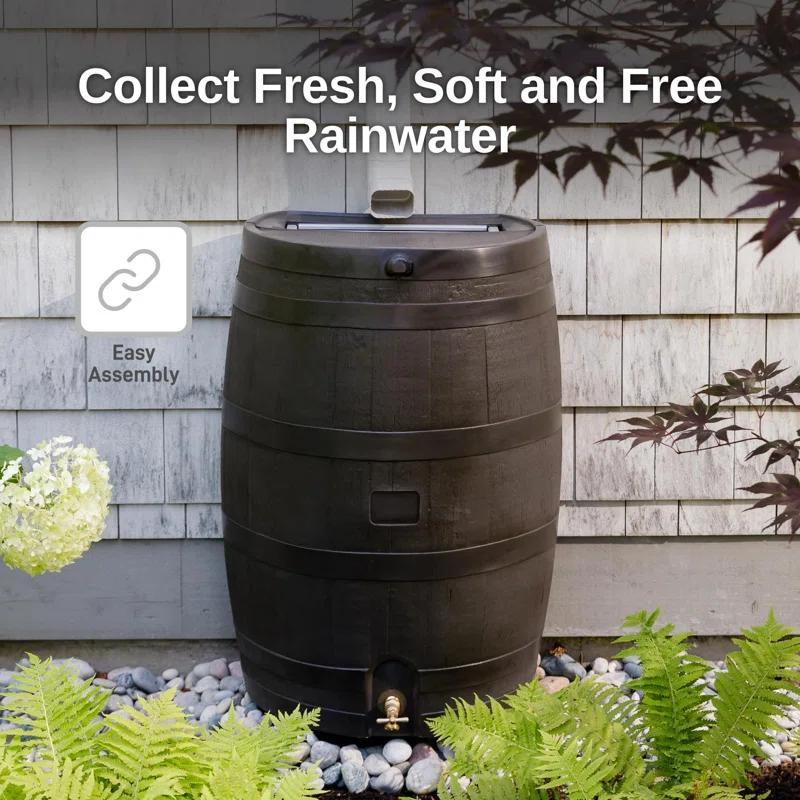 RTS Companies RTS Home Accents 50 Gallon Flat Back Rain Barrel