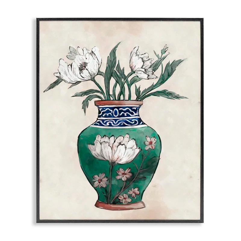 Stupell Industries Bb-323-Framed " Floral Oriental Vase " by Ziwei Li