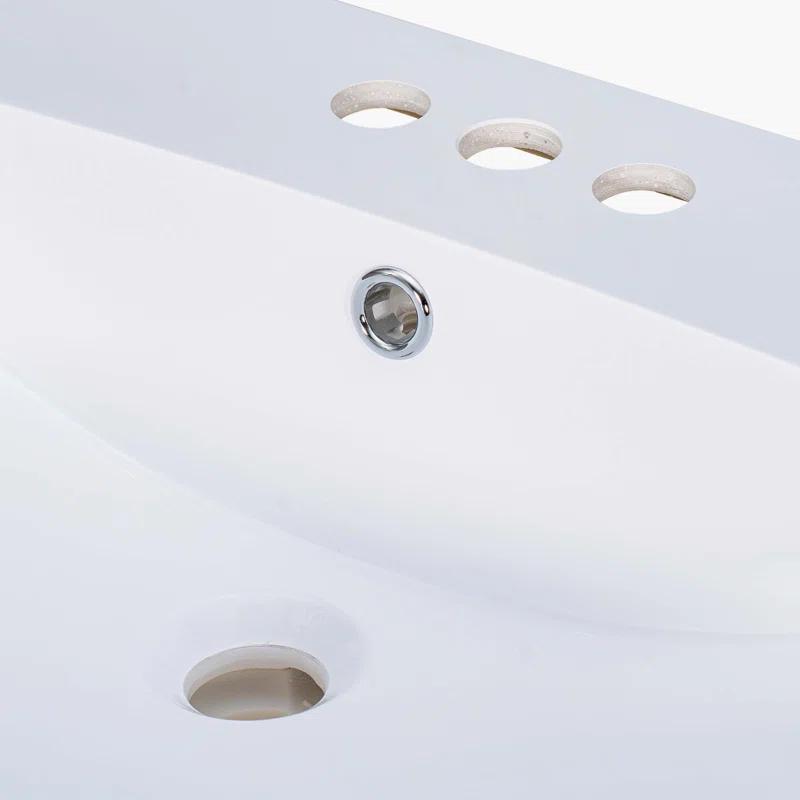 Wenty 18'' White Ceramic Rectangular Bathroom Sink