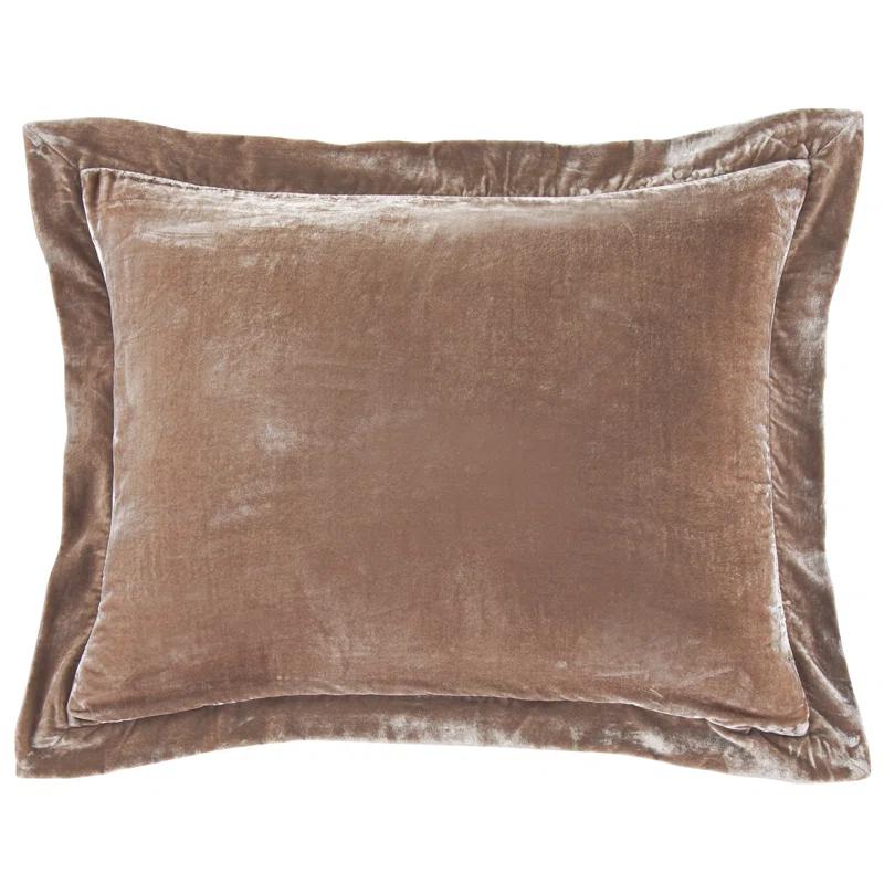 HiEnd Accents Stella Faux Silk Velvet Flanged Romantic Western 27x39 inch Dutch Euro Pillow