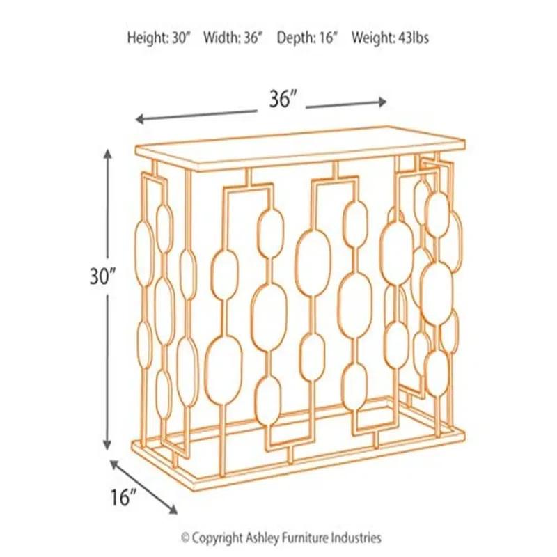 Everly Quinn Mirrored Glass Top Console Table Gold Finish