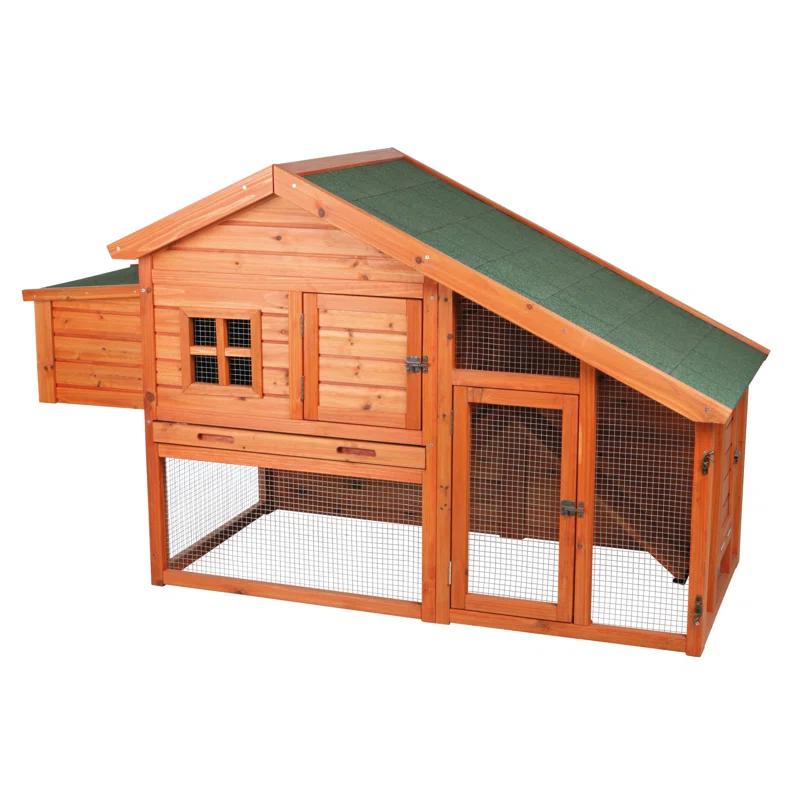 TRIXIE TRIXIE 2-Story Weatherproof Outdoor Chicken Coop, 2 Nesting Boxes, Fits 2 Std Chickens or 4 Bantams