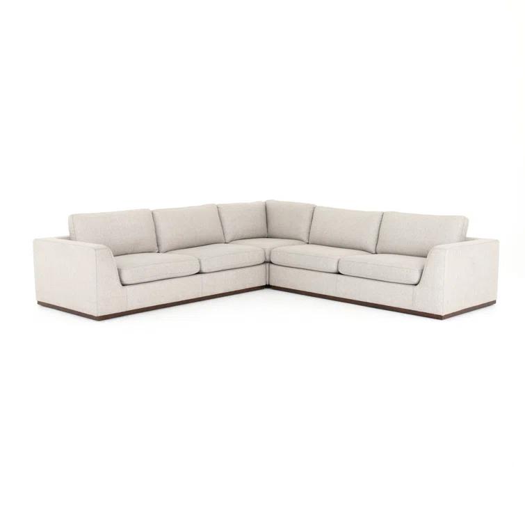 Aldred Silver Contemporary 120" Flared Arm Sectional Sofa