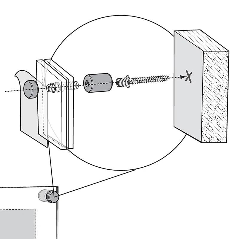 Azar Displays Floating Acrylic Wall Frame with Silver Stand Off Caps: 8.5" x 14" Graphic Size, Overall Frame Size: 12.5" x 18"