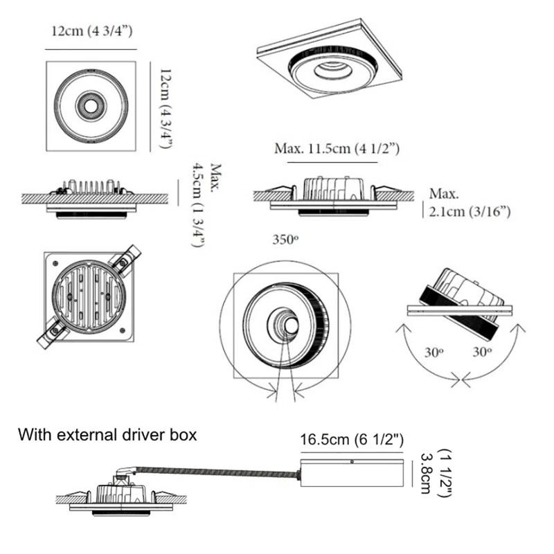 ZANEEN design D92120 Marc LED 4.7244" Pinhole Recessed Trim