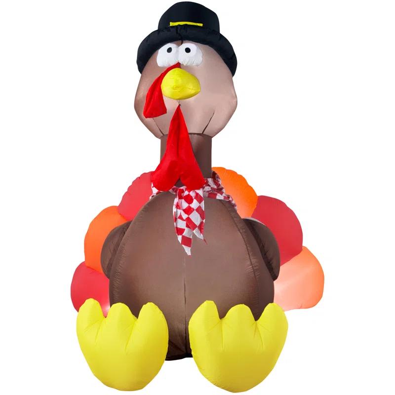 Gemmy Industries Airblown Turkey Thanksgiving Decoration