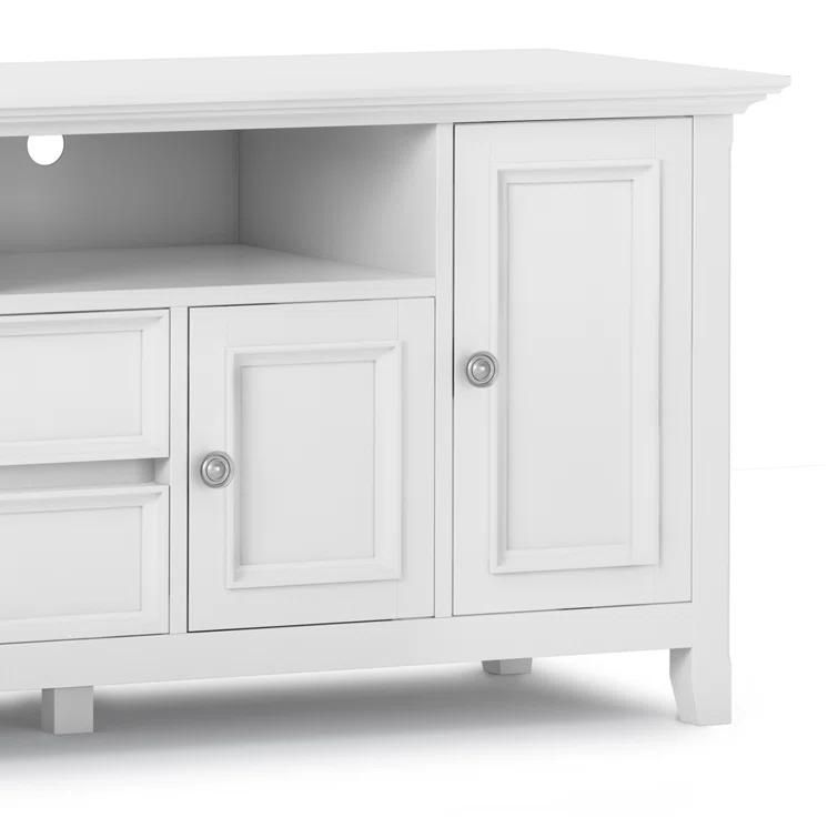 Simpli Home Amherst 72"W Solid Wood TV Stand for TVs up to 80" with Adjustable Shelves