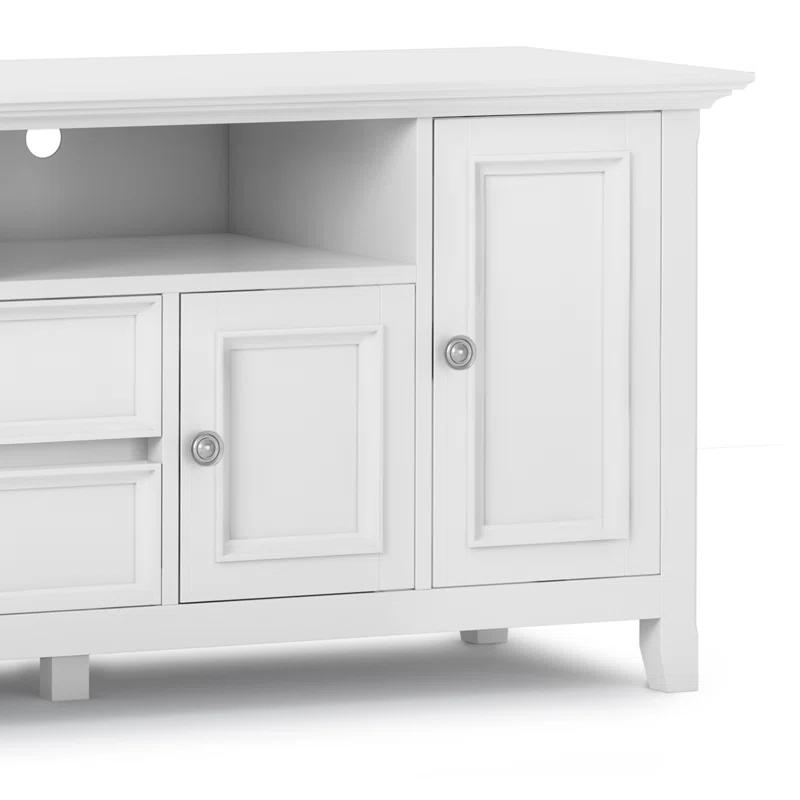 Simpli Home Amherst 72"W Solid Wood TV Stand for TVs up to 80" with Adjustable Shelves