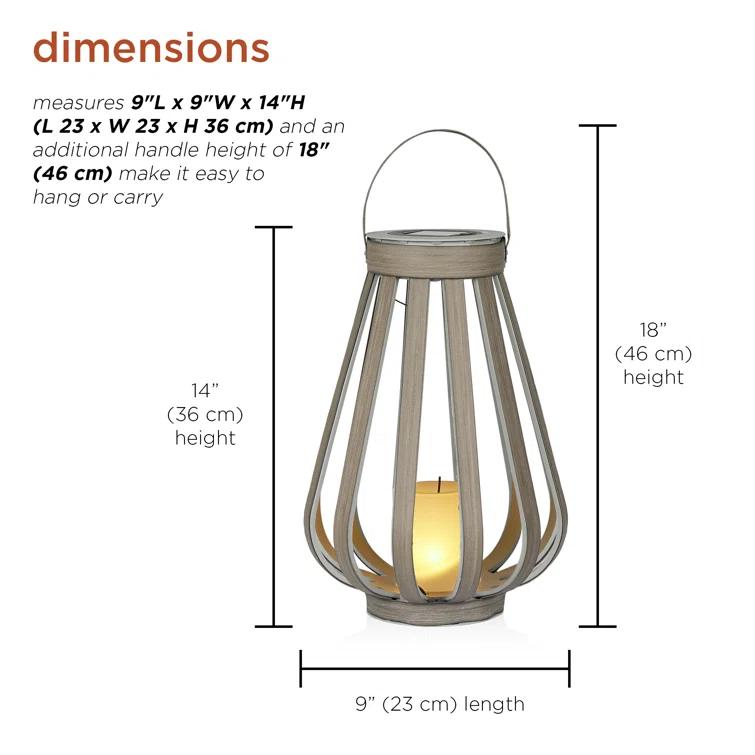 Alpine Solar Decorative Plastic Lantern w/ LED Light