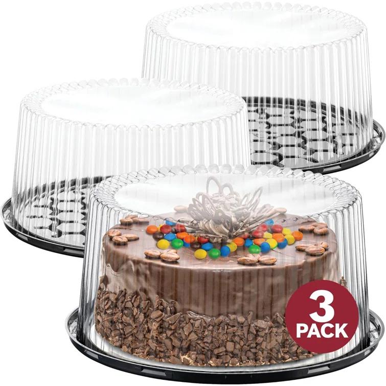 Mint Pantry® 10-11" Plastic Disposable Cake Containers Carriers with Dome Lids and Cake Boards