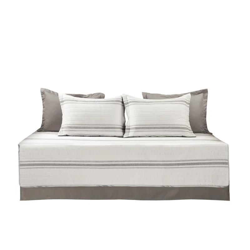 Lush Decor Gray Cotton Blend 6 Piece Coverlet / Bedspread Set