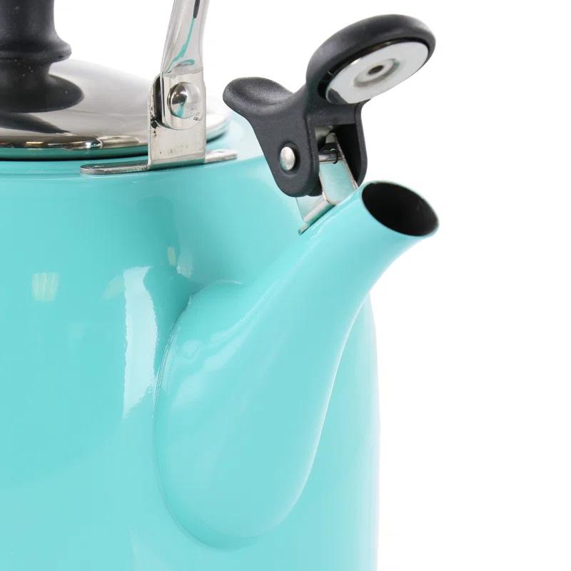 Martha Stewart 2.2 Quart Stainless Steel Tea Kettle in Teal