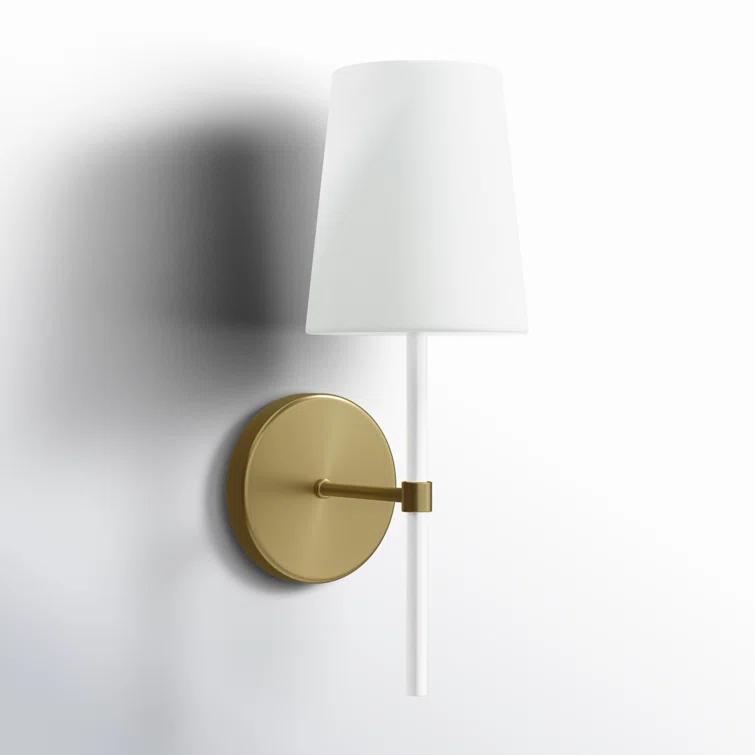 Single Light Steel Dimmable Armed Sconce