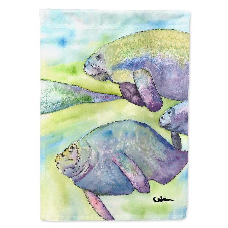 Caroline's Treasures Manatee Double Sided 40'' H x 28'' W Polyester Animal House Flag