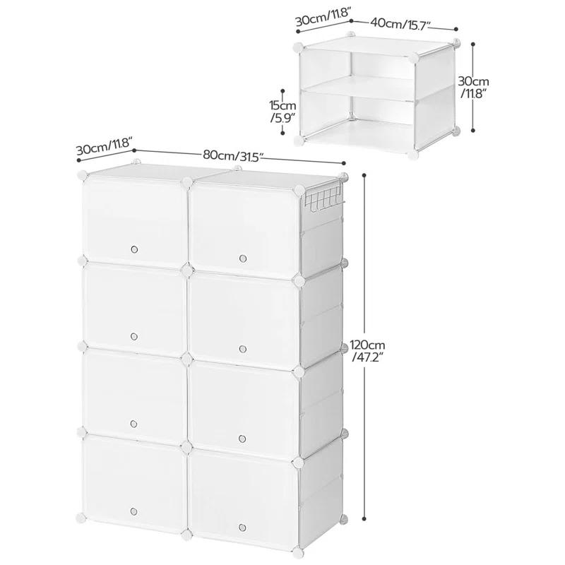 8 Cubes Shoe Organizer With Doors