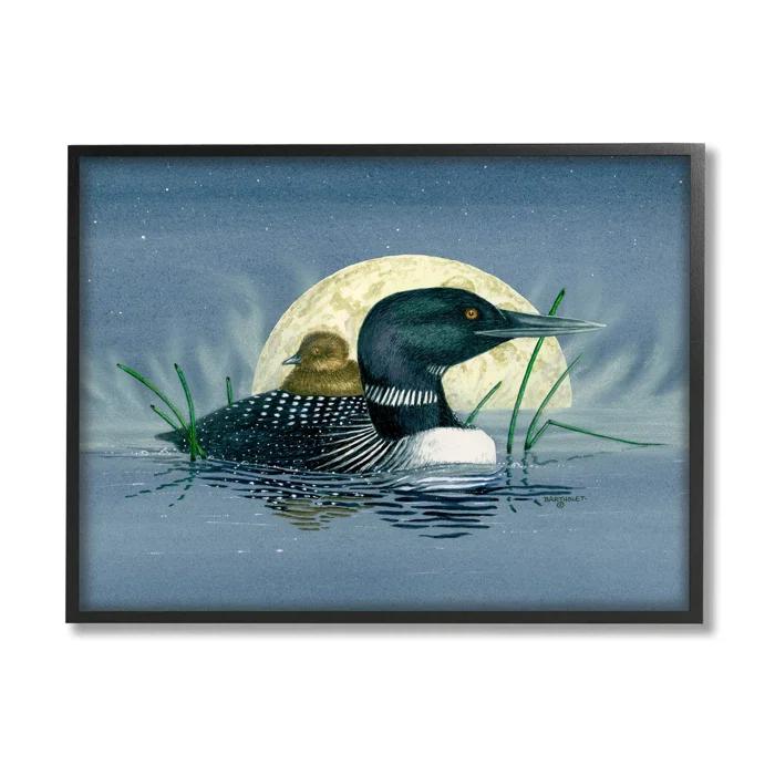 Stupell Industries " Mallard Duck Moonlit Pond " by Dave Bartholet