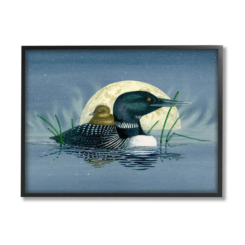Stupell Industries " Mallard Duck Moonlit Pond " by Dave Bartholet