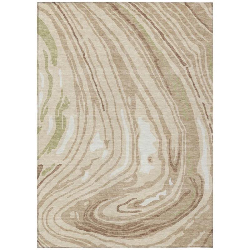 Machine Washable Indoor/Outdoor Chayden ACN1051 Beige Rug
