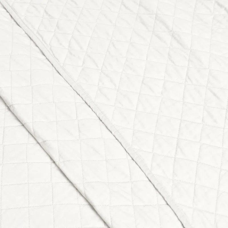 Lush Decor Ava Diamond Oversized Cotton Quilt White 3Pc Set Cal King