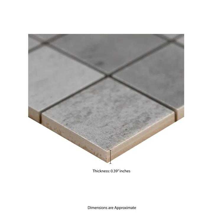 Ackland 12" x 12" Matte Porcelain Mesh-Mounted Mosaic Wall & Floor Tile