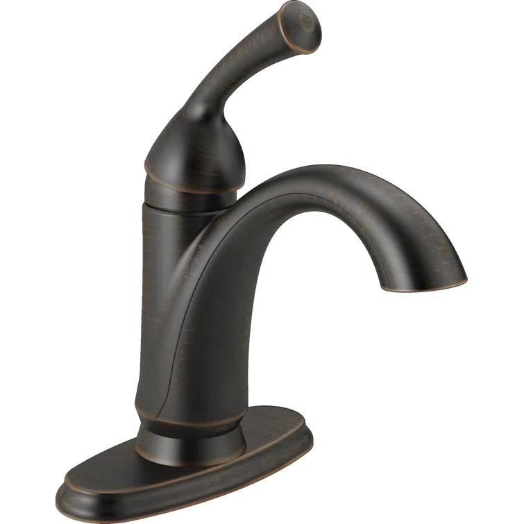 Delta Haywood Single Hole Bathroom Faucet with Drain Assembly, Single Handle Bathroom Sink Faucet 15999-RB-DST